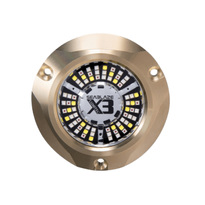 Luz Submarina LED SeaBlaze X3 / RGBW Spectrum / 8000 Lúmenes / IP68 / 10-30 vDC / 65W / Bronce / PLI / TTP / CE