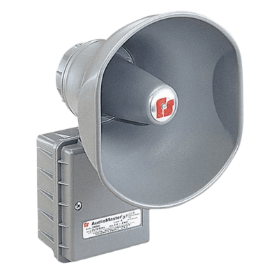 Altavoz de anunciamiento publico a prueba de explosiones AudioMaster®, Listado UL y cUL para Clase I, División 1, Grupos B, C y D; Clase I, División 2, Grupo A, B, C y D; Clase II, División 2, Grupos F y G, de Potencia Ajustable
