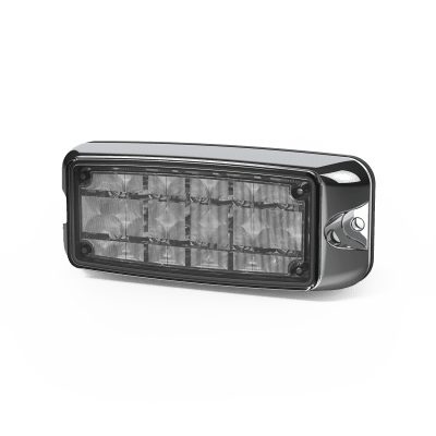 Luz de Advertencia de 5X2" 10 LED, Rojo/Azul, Bisel Cromado, Lente Transparente