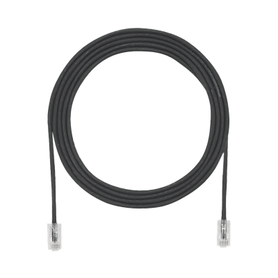 Cable de Parcheo UTP Cat6A, CM/LSZH, Diámetro Reducido (28AWG), Color Negro, 6 ft.