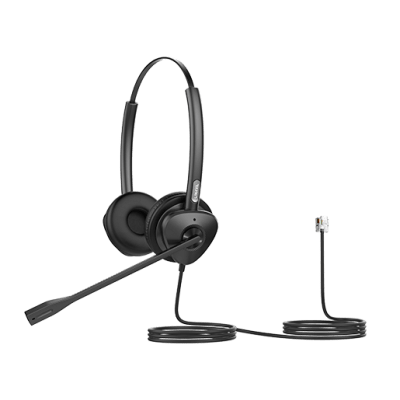 Diadema Binaural con Audio HD y Brazo Ajustable de 260°, Conexión RJ9 y Sonido de Alta Definición - Toer