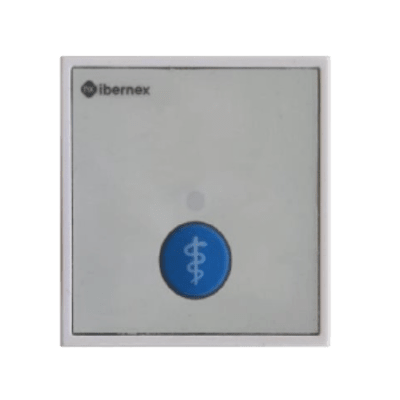 Módulo de Botón para Empotrar / 1 Tecla Iluminada con Realimentación Táctil y Audible / Lector RFID 125KHz Integrado / Comunicación RS485 / Señalización Luminosa de Estado de Alarma y Presencia Médic