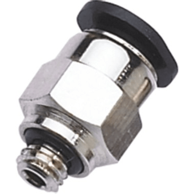 Conector Neumático Mini Push In / Recto / Para Tubo Ø4 mm / Roscado M5 / Conexión Rápida