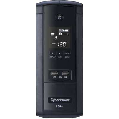 UPS Inteligente LCD / 850 VA / 510 W / Línea Interactiva con AVR / Onda Senoidal Simulada / 10 Tomas NEMA 5-15R / Protección Ethernet y Coaxial / 2 Puertos USB de Carga / Certificación ENERGY STAR