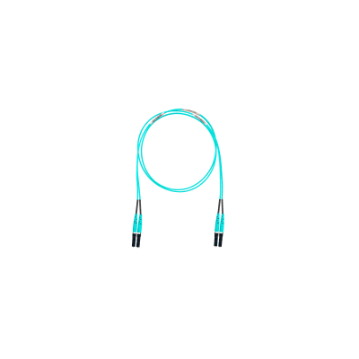 Jumper de Fibra Optica Multimodo 50/125 OM4, LC-LC Duplex, OFNR (Riser), Color Aqua, 8 Metros