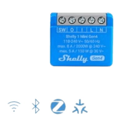 Mini Interruptor inteligente con Wi-Fi 2.4 / contacto seco /1 canal 8A, 110 - 240V / compatible con asistentes de voz - Toer