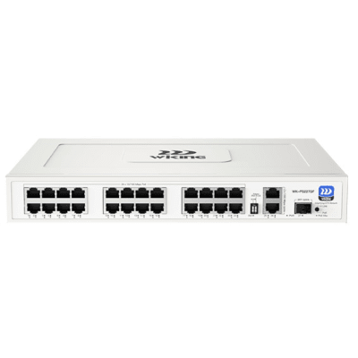 24 x 10/100Mbps PoE Ports, 2 x 10/100/1000Mbps RJ45 Uplink Ports and 1 x 1000Mbps SFP Slot - Toer