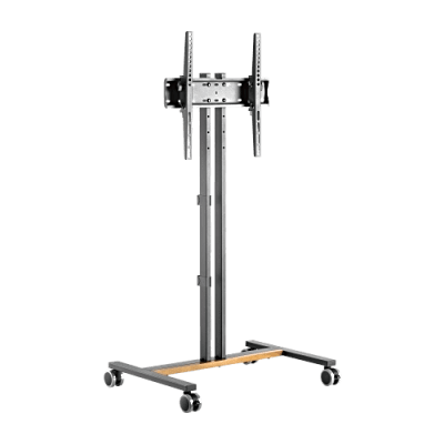 Soporte Móvil para Pantalla | Compatibilidad VESA 200x200 hasta  600x400 / Ruedas con Frenos / Ajuste de Altura y Ángulo / Soporte para TV de hasta 55 Pulgadas / Capacidad de Peso 35 kg - Toer