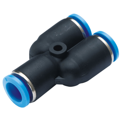 Conector Neumático a Presión Unión en Y / Diámetro Exterior Tubo 10 mm / Conexión Rápida sin Herramientas / Para Sistemas Neumáticos