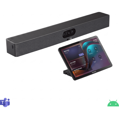 Barra de Videoconferencia A25-031 para Salas Pequeñas de Yealink con Android para Microsoft Teams Rooms sin Necesidad de PC y BYOD  - Incluye Panel Touch