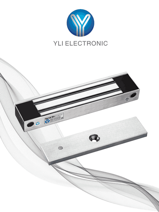 YLI YM350WS - Cerradura Magnética para Control de Acceso / Fuerza de Sujeción de 350 kg (800 lb) / Para puertas de madera, vidrio y metálicas / IP68 para uso exterior e interior