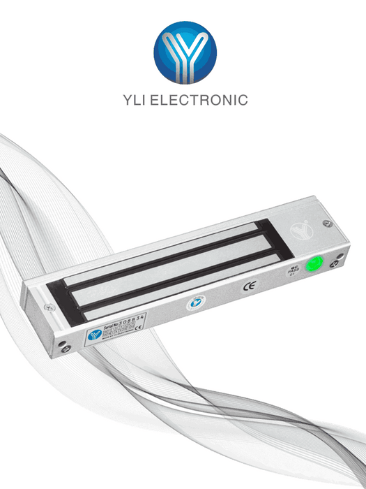 YLI YM500NLED - Cerradura Magnética con Indicador Led para Control de Acceso / Uso rudo / Interior / Fuerza de Sujeción 500 kg o 1200 Lb / Voltaje Doble 12 ó 24 VDC / Compatible con Soporte MBK500NZL