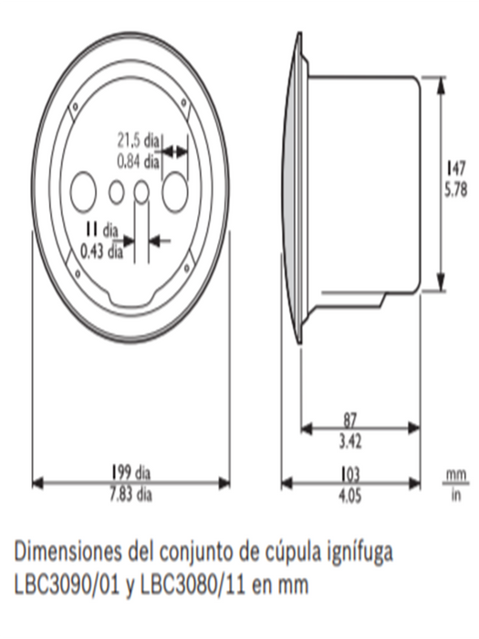 BOSCH M_LBC308011- CUPULA DE INCENDIO COLOR BLANCO
