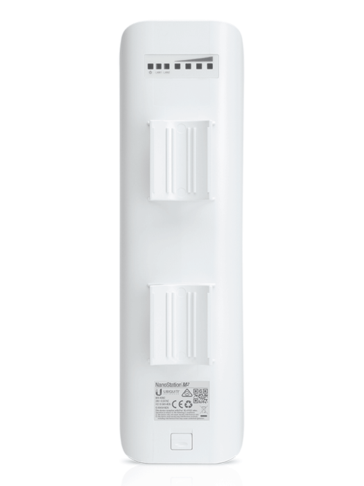 UBIQUITI NSM2 - NanoStation airMAX M2 CPE hasta 150 Mbps con frecuencia 2 GHz (2412-2462 MHz) y antena integrada de 11 dBi.