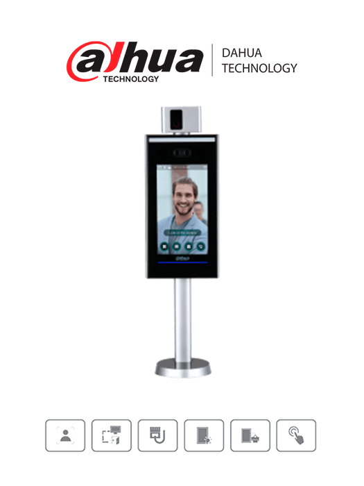 DAHUA DHI-ASI7223X-A-V1-T1 - Control de Acceso con Reconocimiento Facial  y Medición de Temperatura/ Pantalla touch de 7 Pulgadas/ Soporta 100,000 Usuarios, 100,000 Rostros, 100,000 Tarjetas, 300,000 Registros/ Montaje en Torniquete/